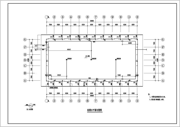 某地铁路仓库给排水喷淋施工设计图_图1