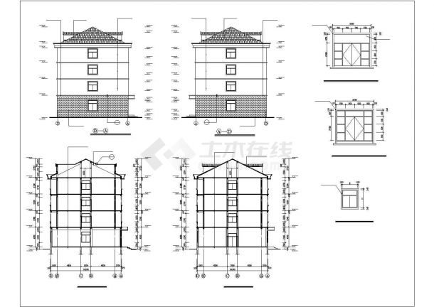 某市含阁楼四层宿舍楼建筑设计施工图纸-图二