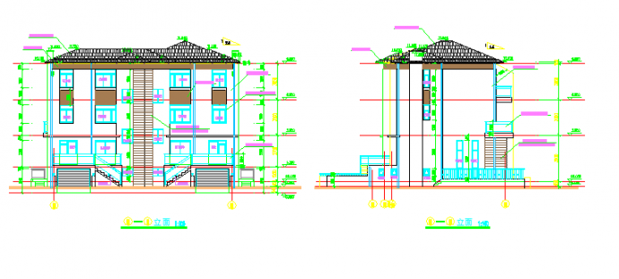 某地区大型双拼别墅建筑施工图（全套）_图1