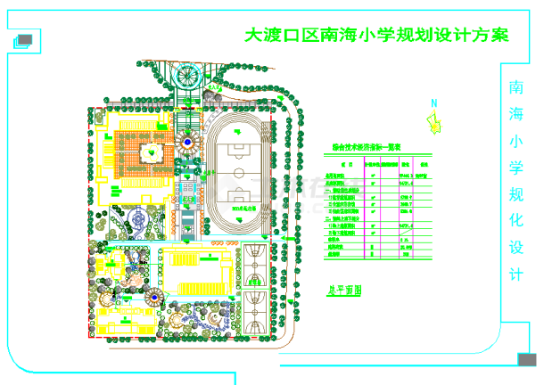 南海小学规划设计图（含经济指标）-图一