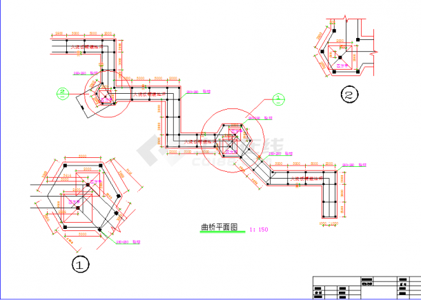 沿海某地区曲桥建筑设计施工总图纸-图一