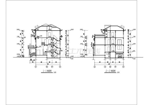 独立联排别墅建筑施工图（含设计说明）-图二
