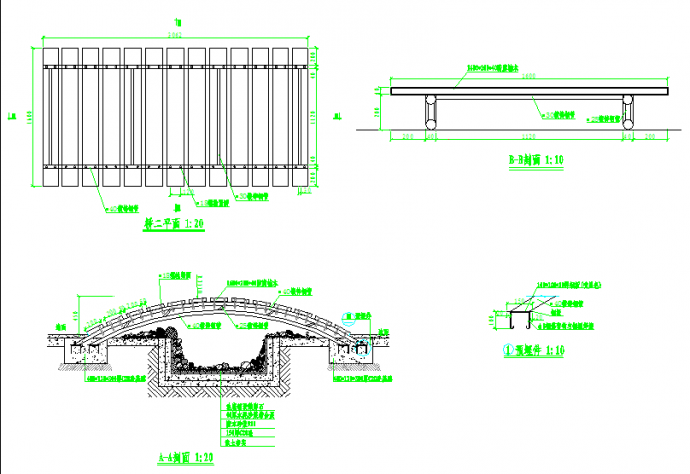 沿海某地区大型溪桥建筑设计详细图纸_图1