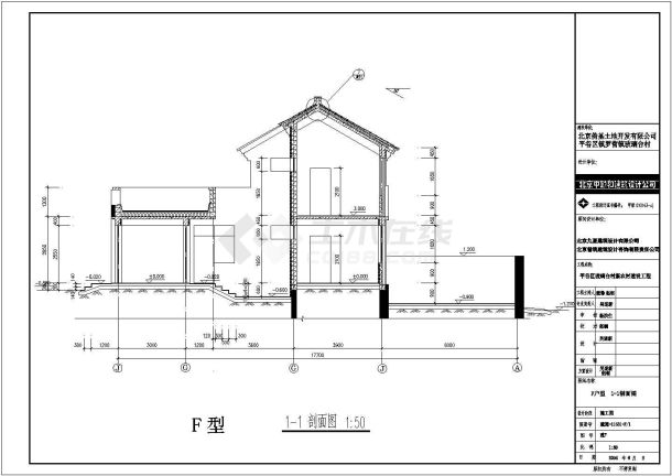 某地玻璃台村新农村别墅F户型建筑图-图一