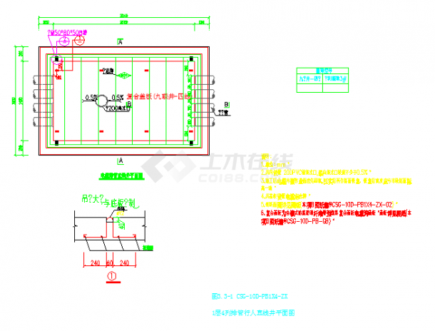 电缆排管电气系统设计CAD参考图-图一