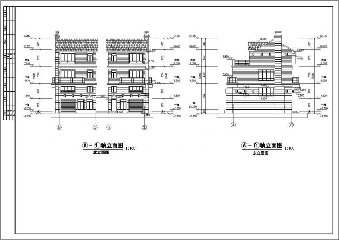 某地商住宅区双联别墅建筑设计详图_图1