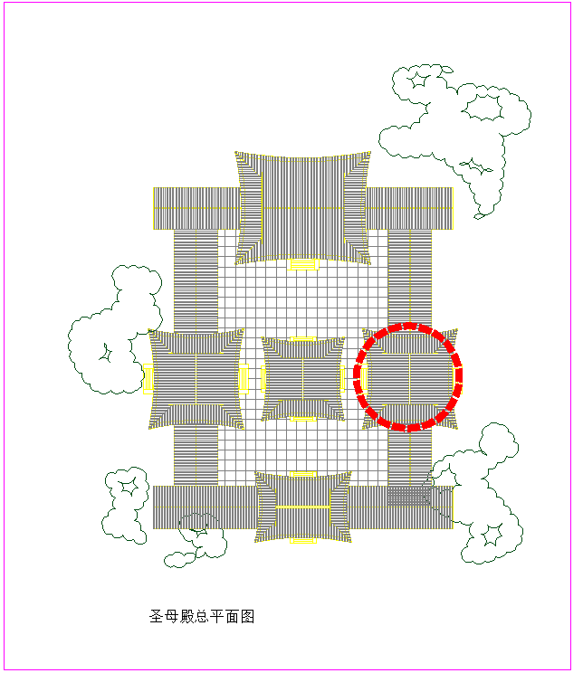 某地区圣母殿总平面详细规划施工图_图1