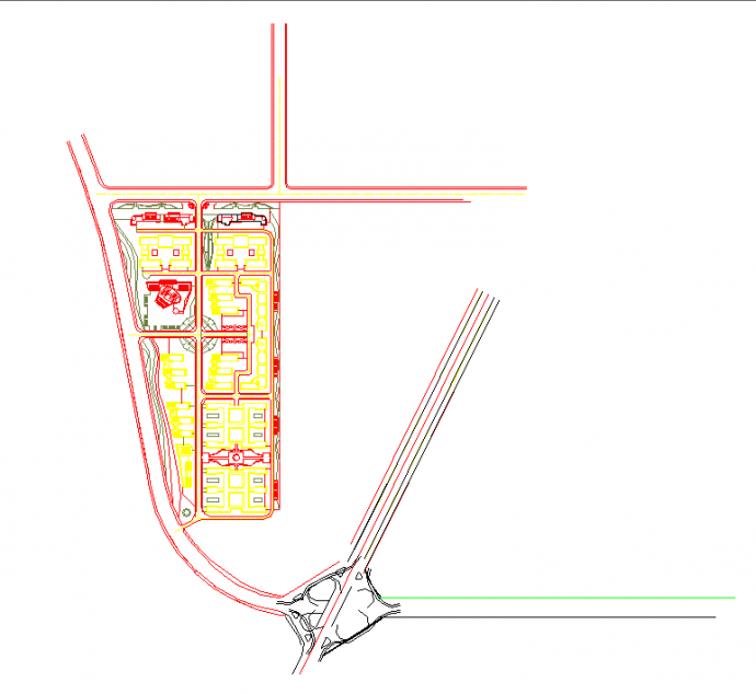 某地区大型农贸市场及其周边道路设计方案图_图1