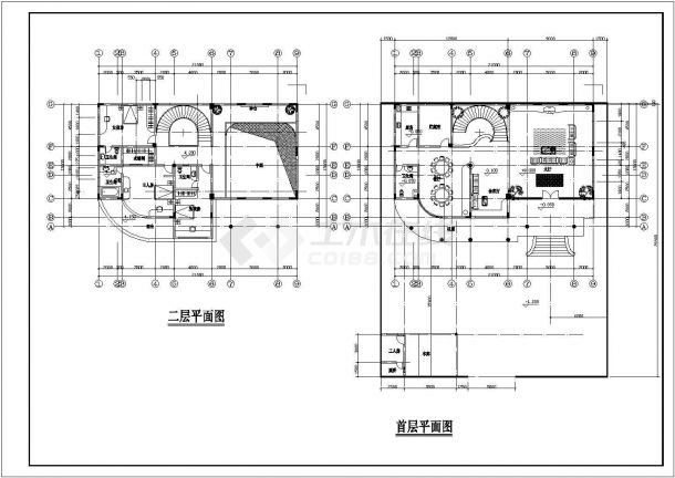 三层储藏室带(露台)欧式风格小洋楼建筑施工图-图二