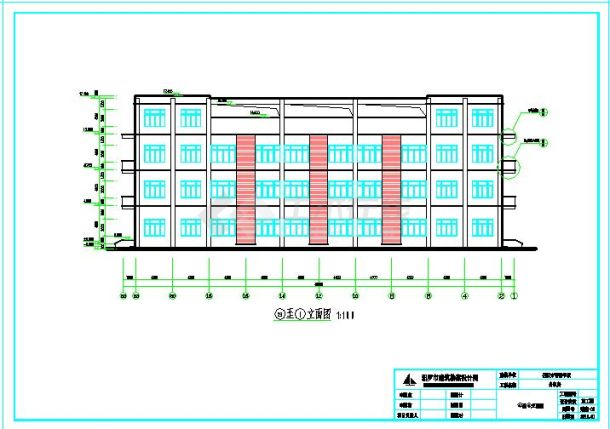 四层框架结构学校公寓楼建筑设计图-图二