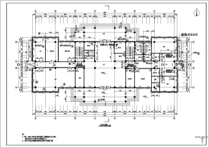 某地五层商务办公楼平面建筑设计图_图1