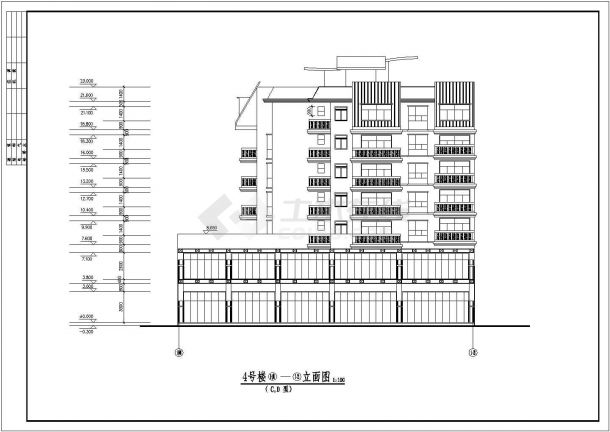 某地住宅楼建筑设计图纸（共7张）-图一