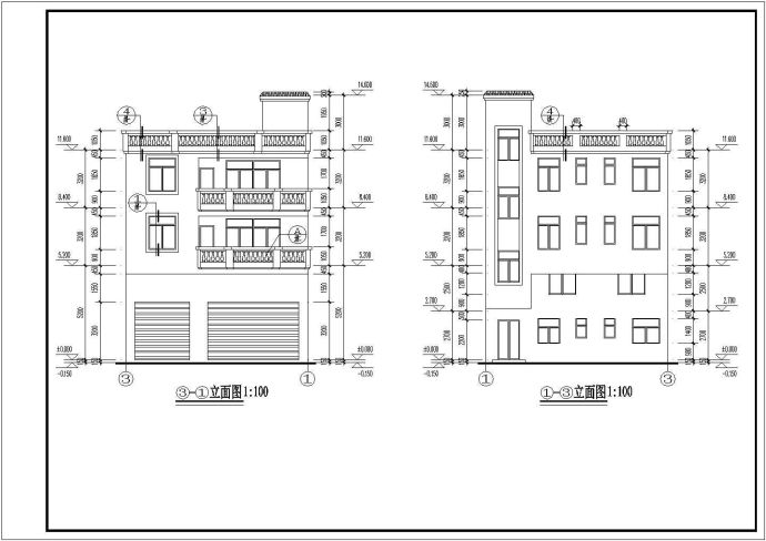 某地三层住宅篓建筑施工图纸（共7张）_图1