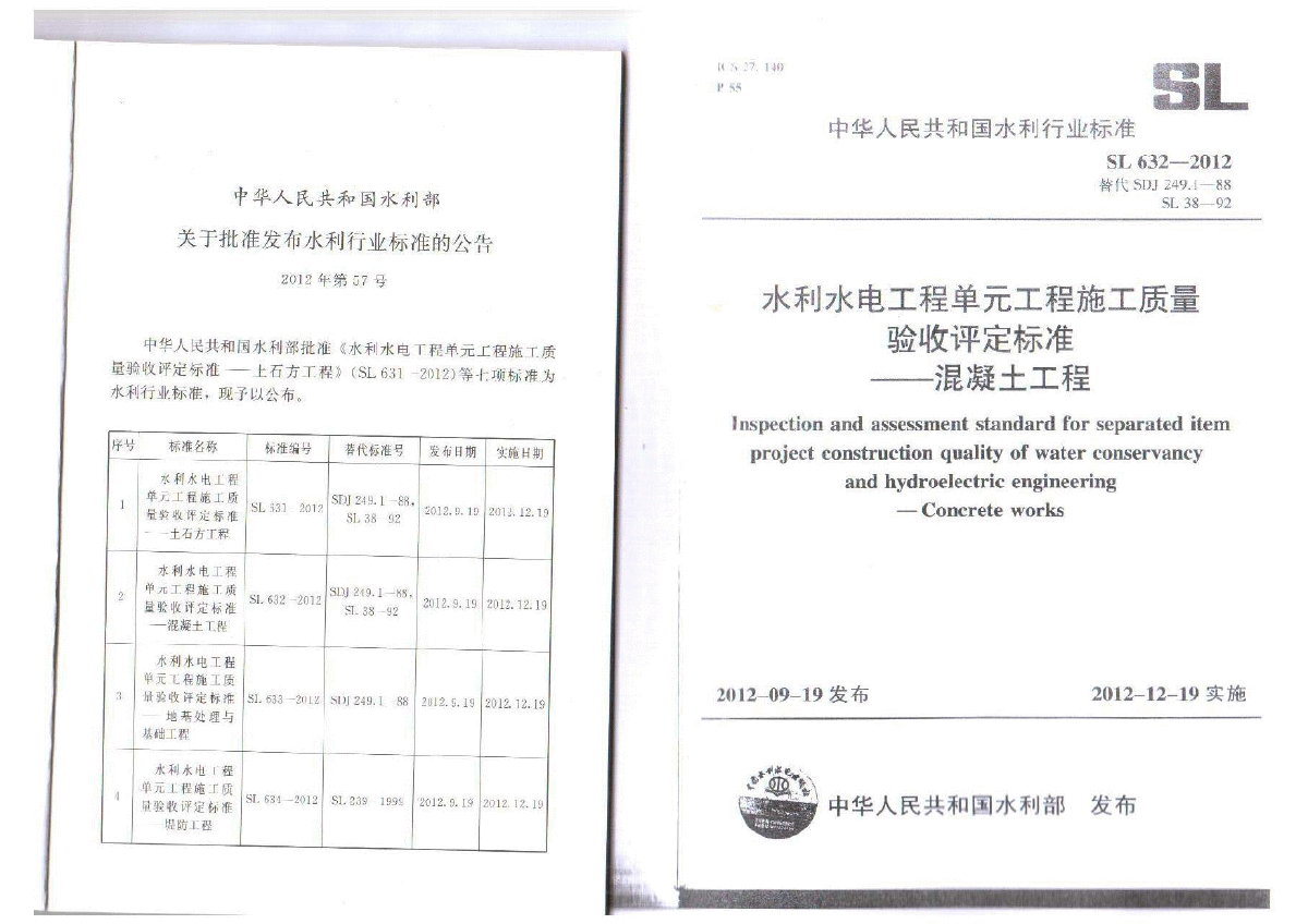 水利水电工程单元工程施工质量验收评定标准-图一