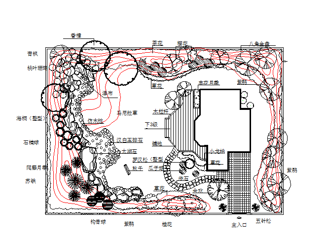 某地区现代式小庭院园林设计总图纸_图1