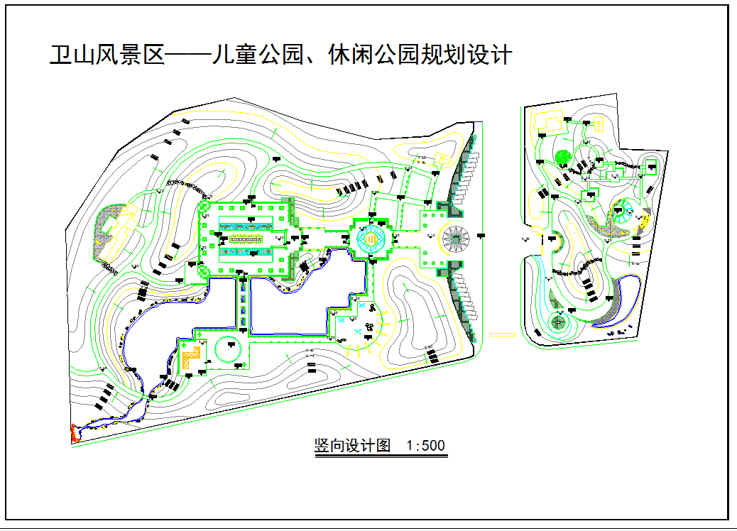 某地区大型休闲公园规划竖向设计图