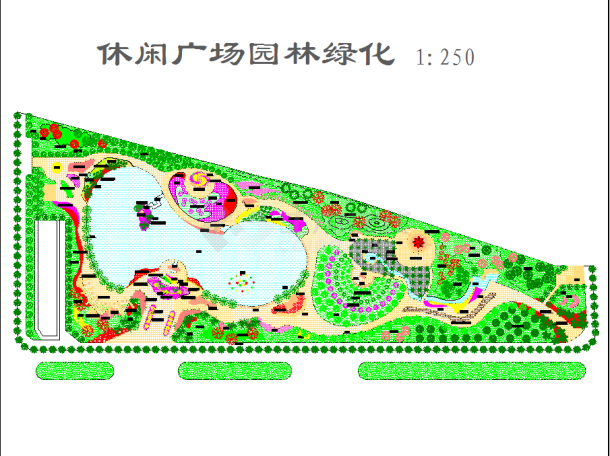 南方某地区休闲广场园林绿化总平图-图一