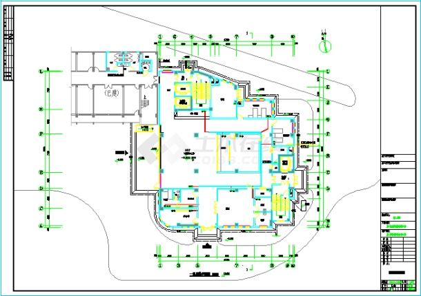 杭州市某医院全套电气剖面CAD参考图-图一