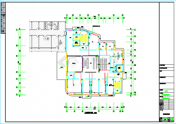 杭州市某医院全套电气剖面CAD参考图-图二