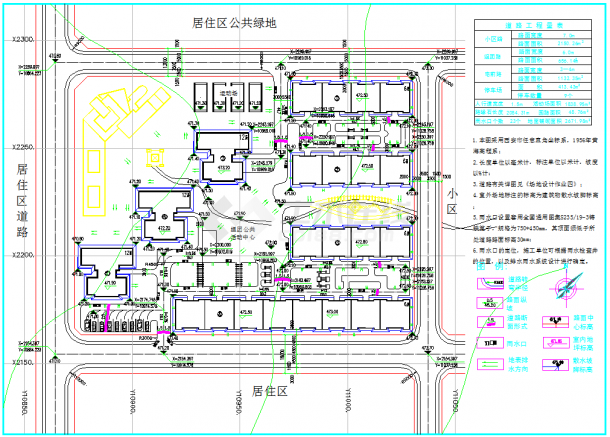 某地区场地设计竖向布置图(含图例)