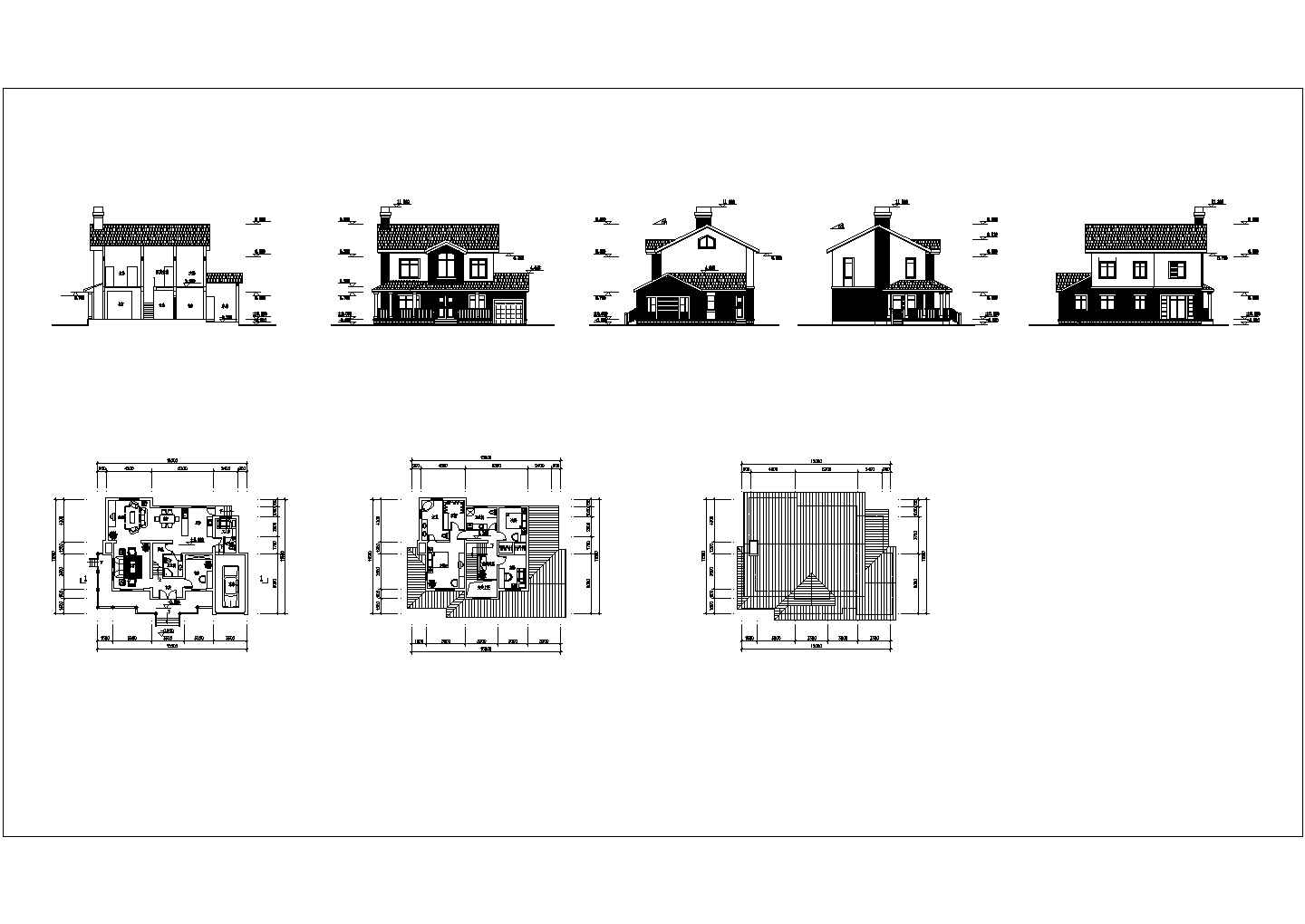 某城市小型B型现代别墅建筑设计图纸