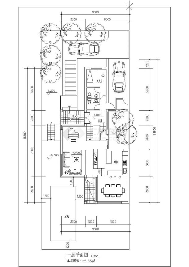 某小型别墅建筑设计图纸（含立面）-图二