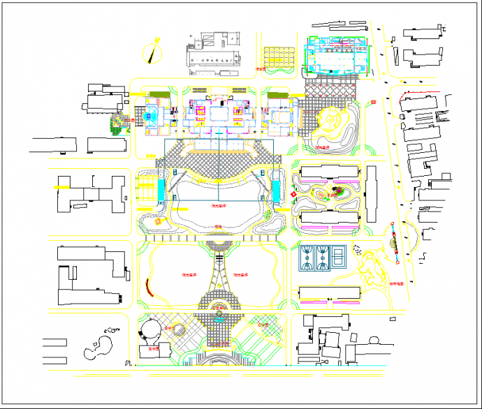 南方某现代大学校园详细规划设计图纸_图1