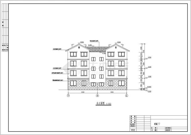 带阁楼二层半双拼自建房屋建筑设计图-图二