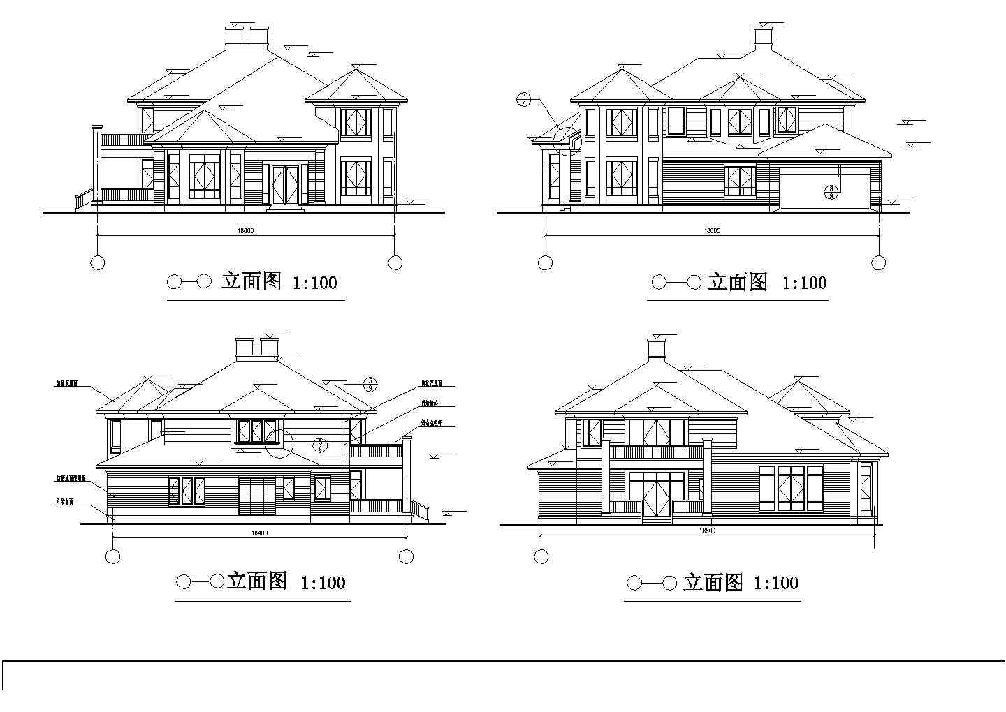 某二层别致自建别墅建筑设计图（17x19）