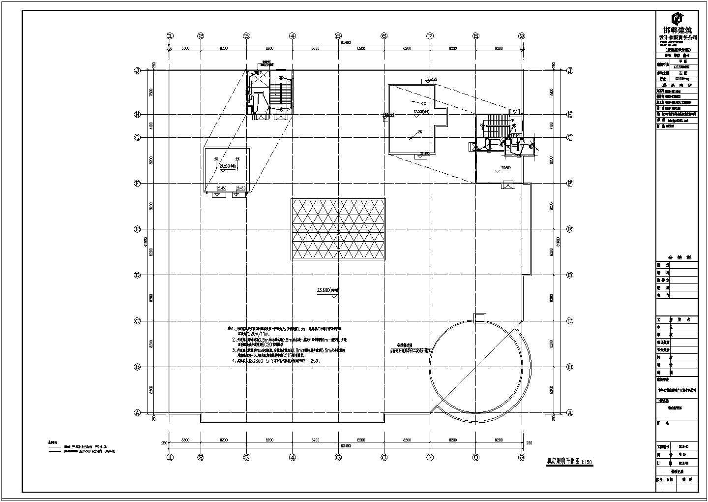 某商场2层框架结构弱电平面施工设计图