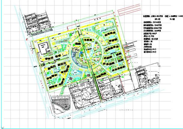 某地大型住宅小区景观规划设计图纸-图一