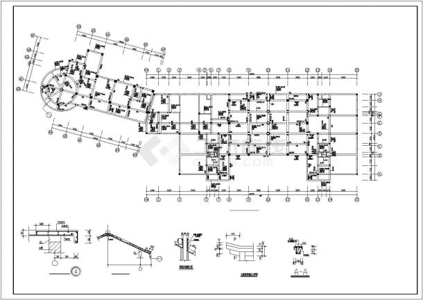 某地三层烟厂招待所框架结构设计图-图二