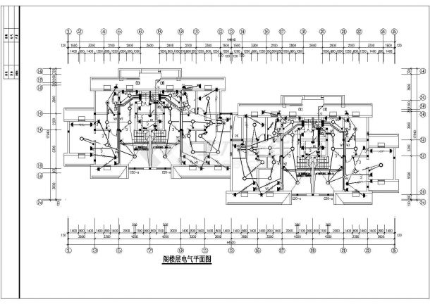 小区住宅楼砖混结构电气平面图及系统图-图二