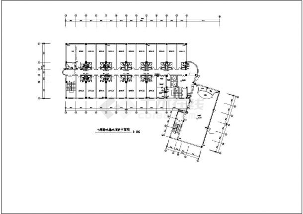某地区公司9层宾馆楼给排水设计图-图一