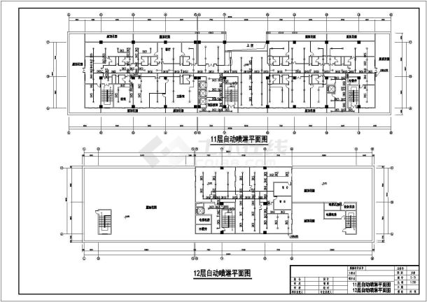 某十二层酒店给排水消防施工平面图-图一