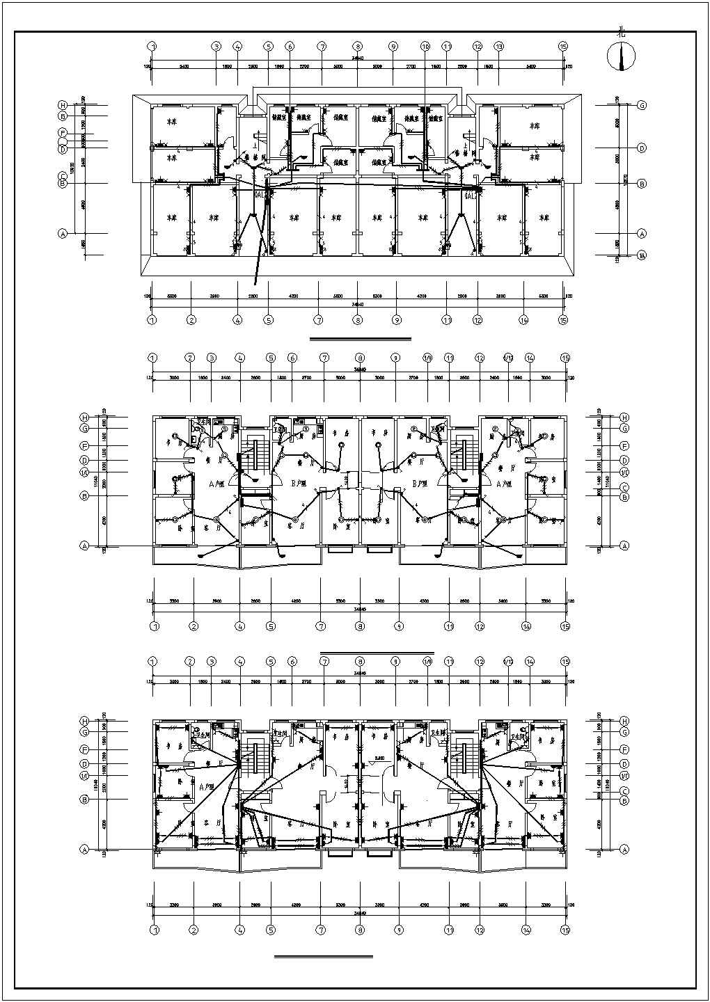 6层砖混结构住宅楼电气施工设计图纸