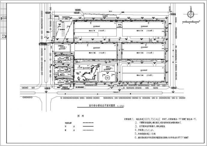 某地区小县城食品基地室外管网规划图_图1
