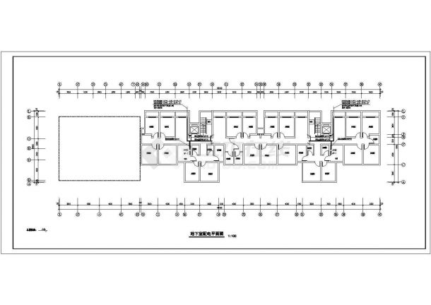某地多层住宅楼弱电平面设计图（含地下室）-图一