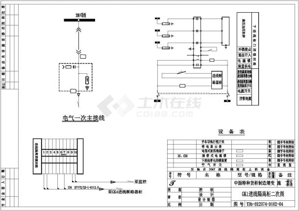 20kV变电所二次原理设计全套图-图二