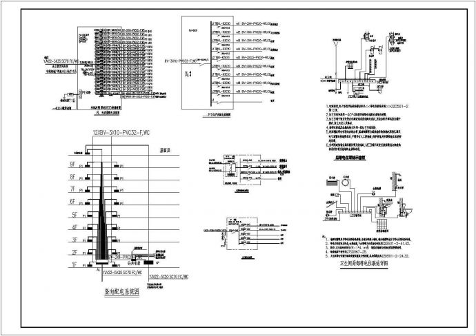 某高层住宅楼电气设计施工平面图纸_图1