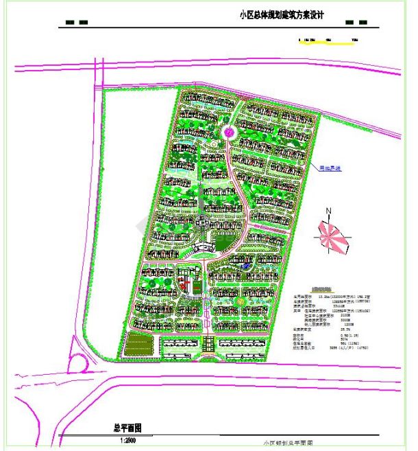 某地小型小区总体建筑设计规划方案图-图一