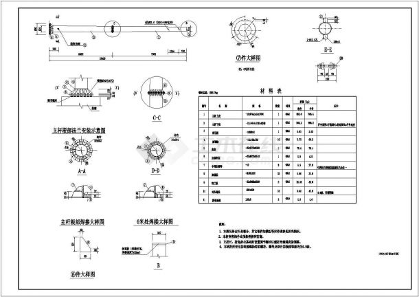 钢管杆组装图及电气设计图（共24张）-图二