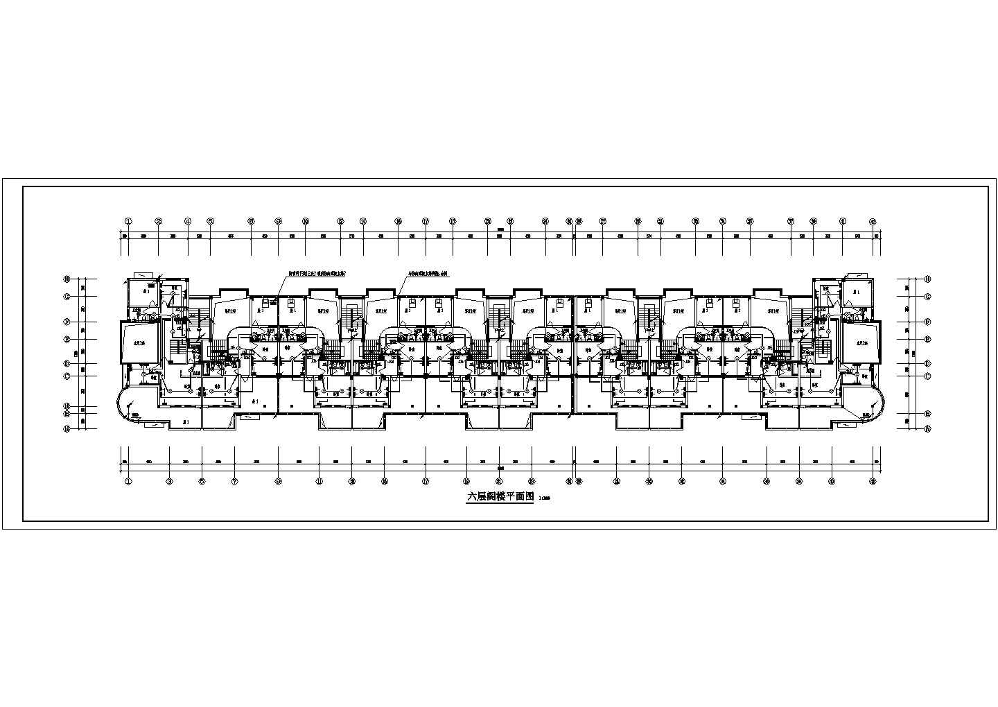 某地六层商住楼电气平面设计施工图