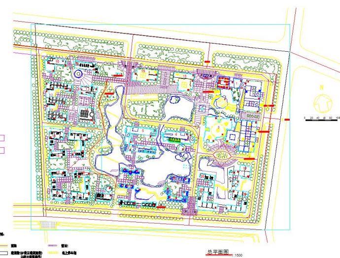 某市区居住小区建筑规划设计平面图_图1
