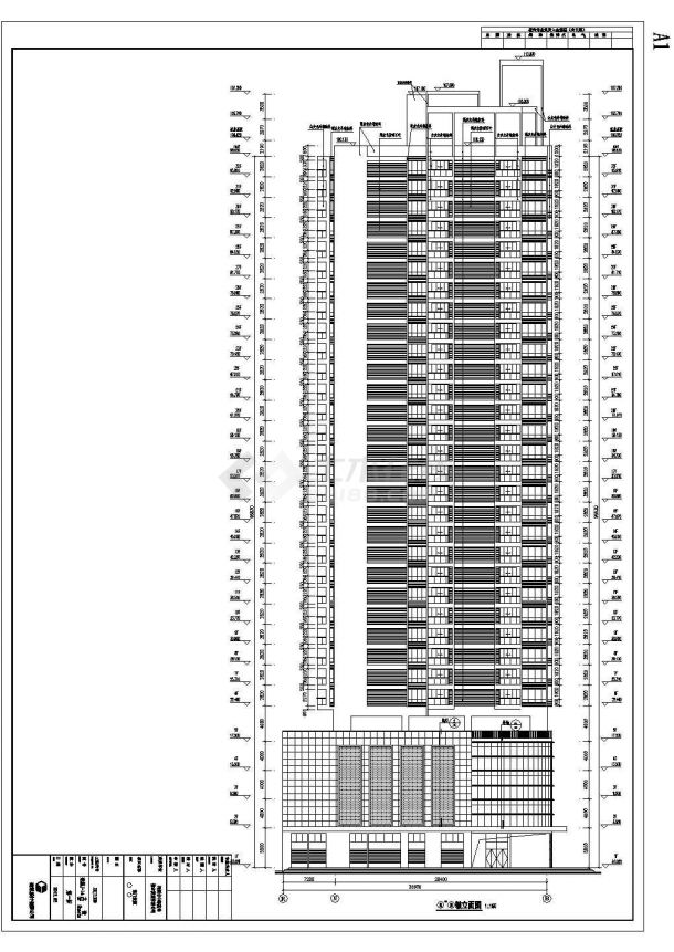 某地高层住宅楼小区建筑设计施工图-图一