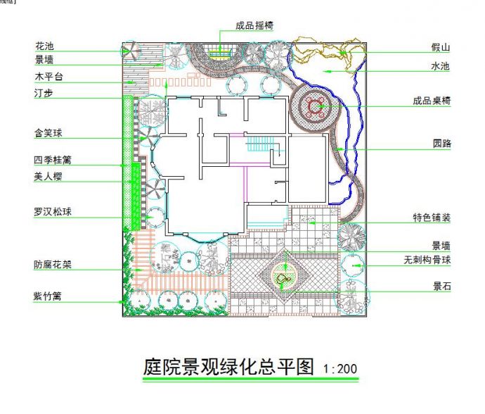 某地小型精品别墅景观设计方案详图_图1