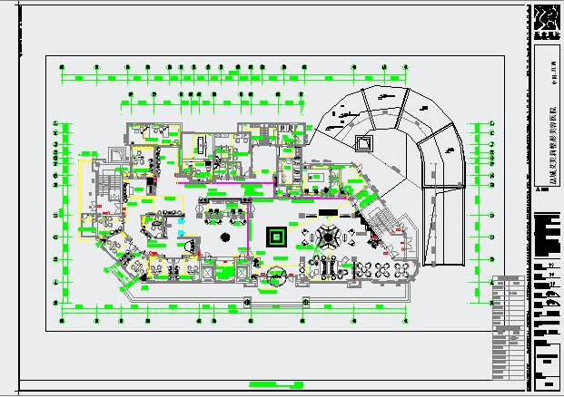 美容院框架结构室内电气设计图（含给排水设计图）_图1