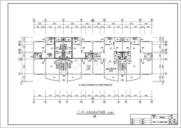 某地区单位宿舍楼给排水设计施工图-图二