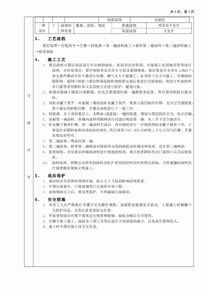 外墙涂料工程分项工程质量技术交底卡-图二