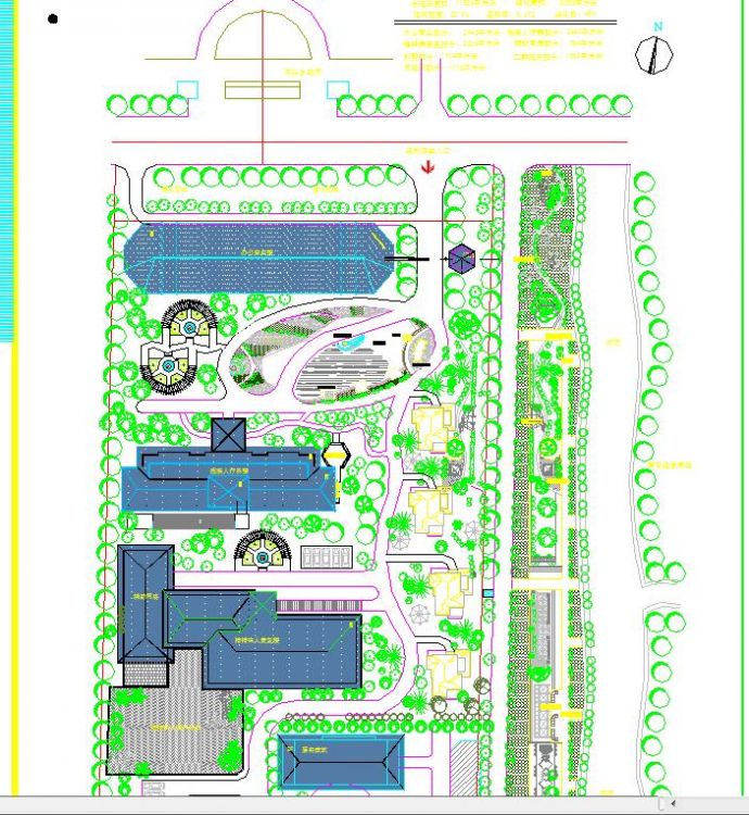 某地小型福利院园林景观设计总平面图_图1